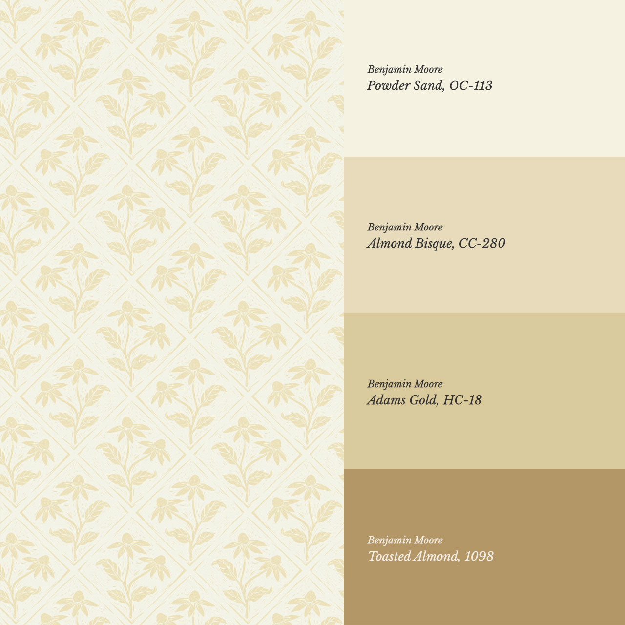 Evangeline Blooms Soft Yellow Wallpaper