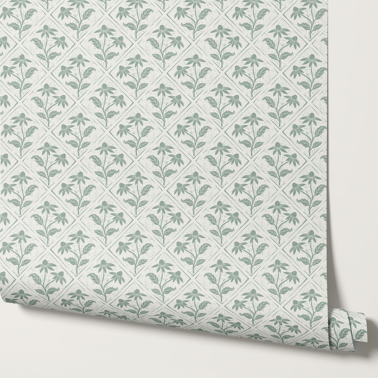 Evangeline Blooms Sage Wallpaper