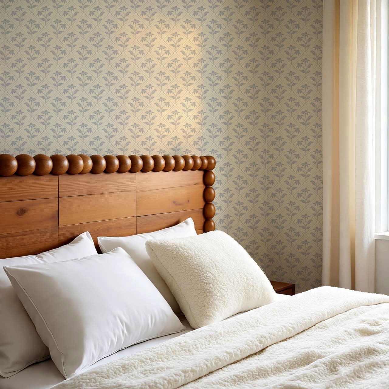 Evangeline Blooms Soft Lavender Wallpaper