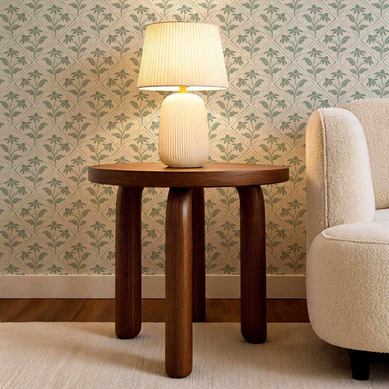 Evangeline Blooms Sage Wallpaper