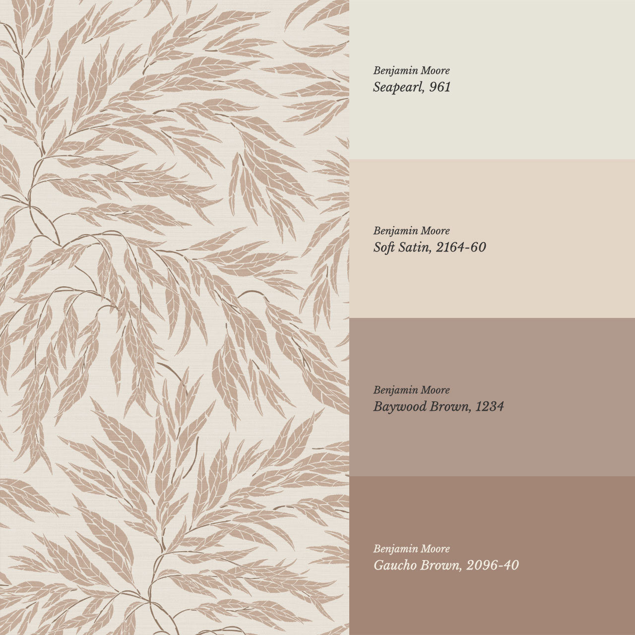 Abby Eucalyptus Leaves Beige Clay Wallpaper