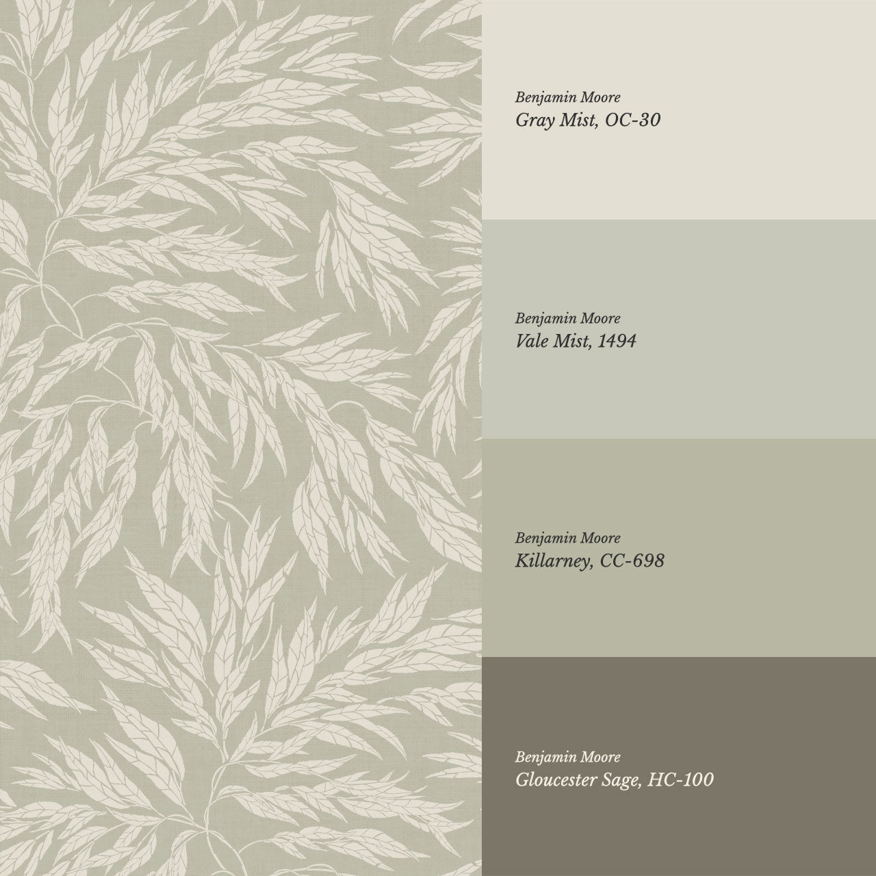 Abby Eucalyptus Leaves Sage Wallpaper