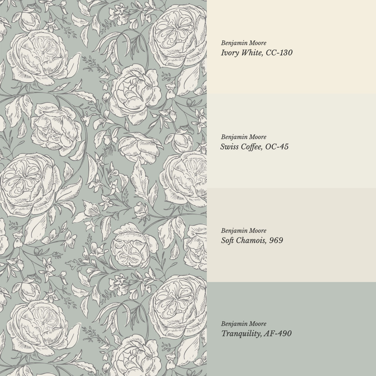 Ada Blooming Filigree Pale Sage Wallpaper