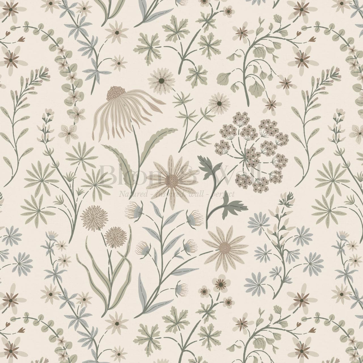 Ada Wildflower Herbarium Neural Beige Wallpaper