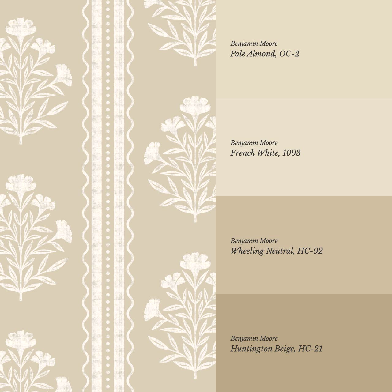 Adalynn Country Cottage Blooming Stripes Beige Wallpaper