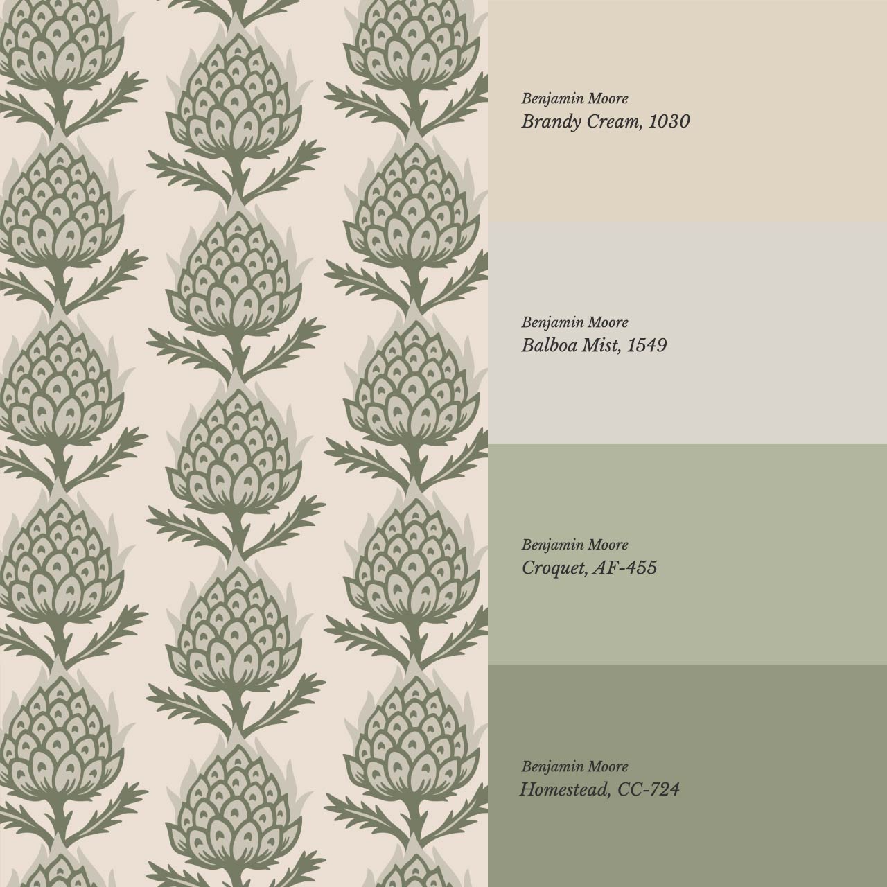 Addison Folk Thistle Woodland Beige Wallpaper
