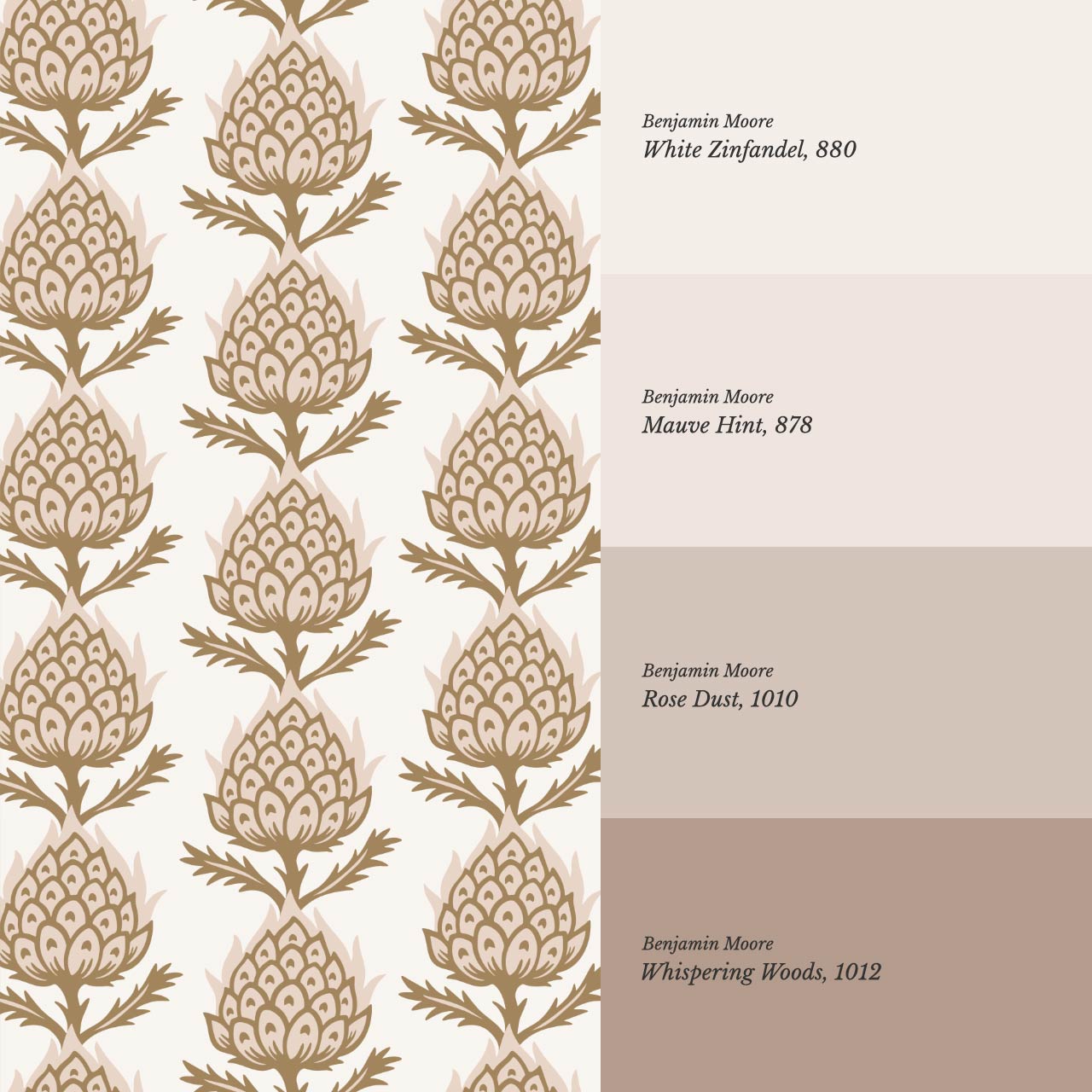 Addison Folk Thistle Blush Wallpaper