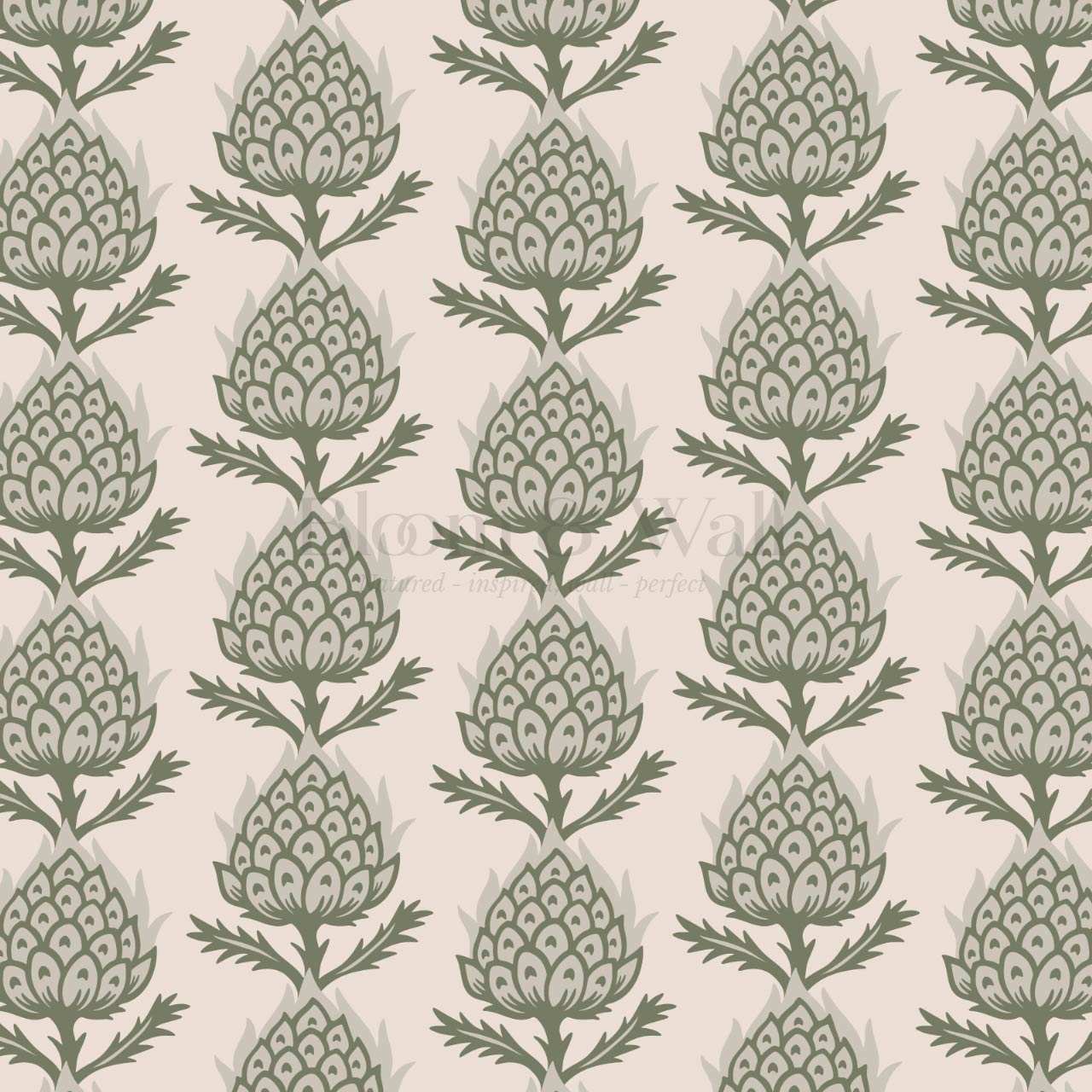Addison Folk Thistle Woodland Beige Wallpaper