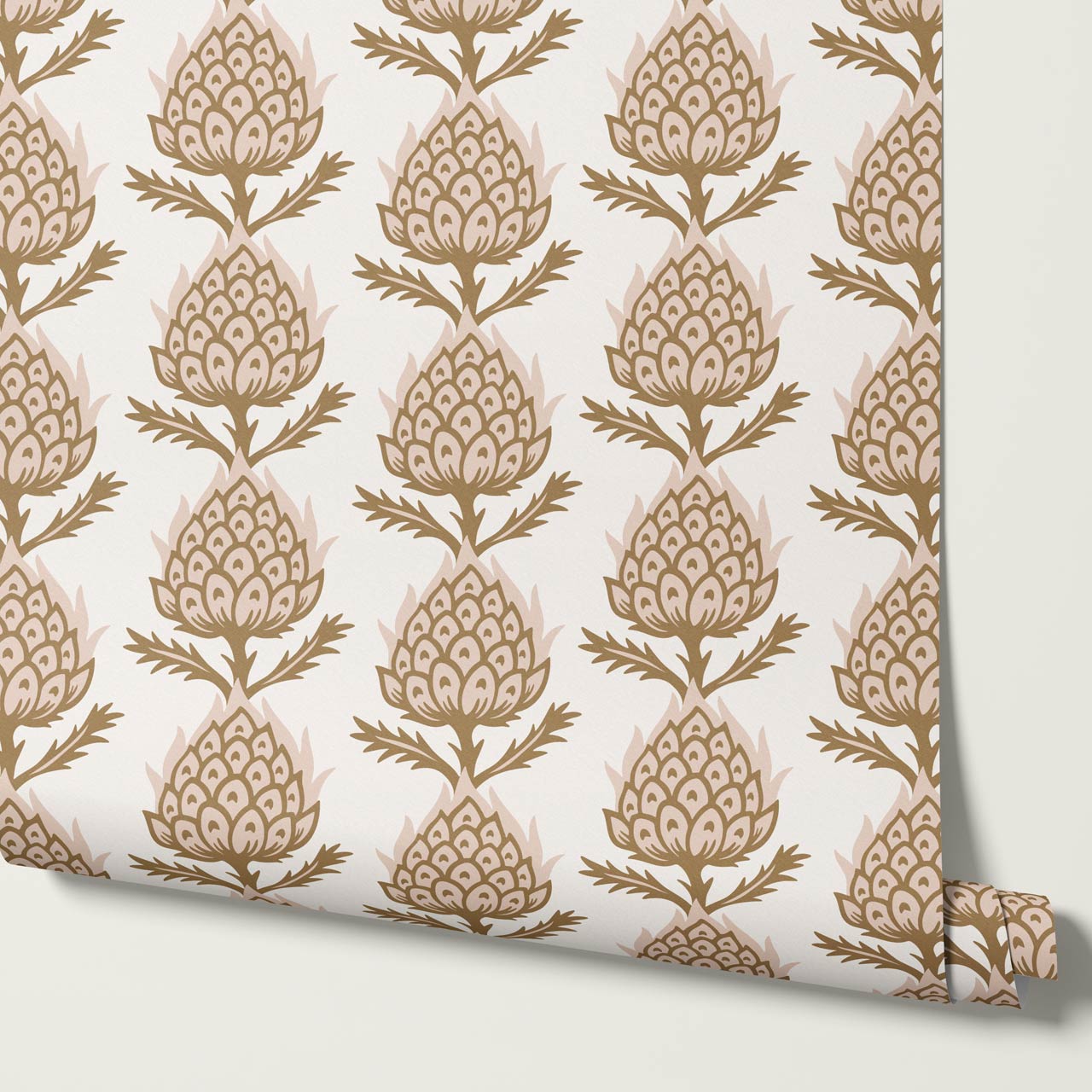 Addison Folk Thistle Blush Wallpaper