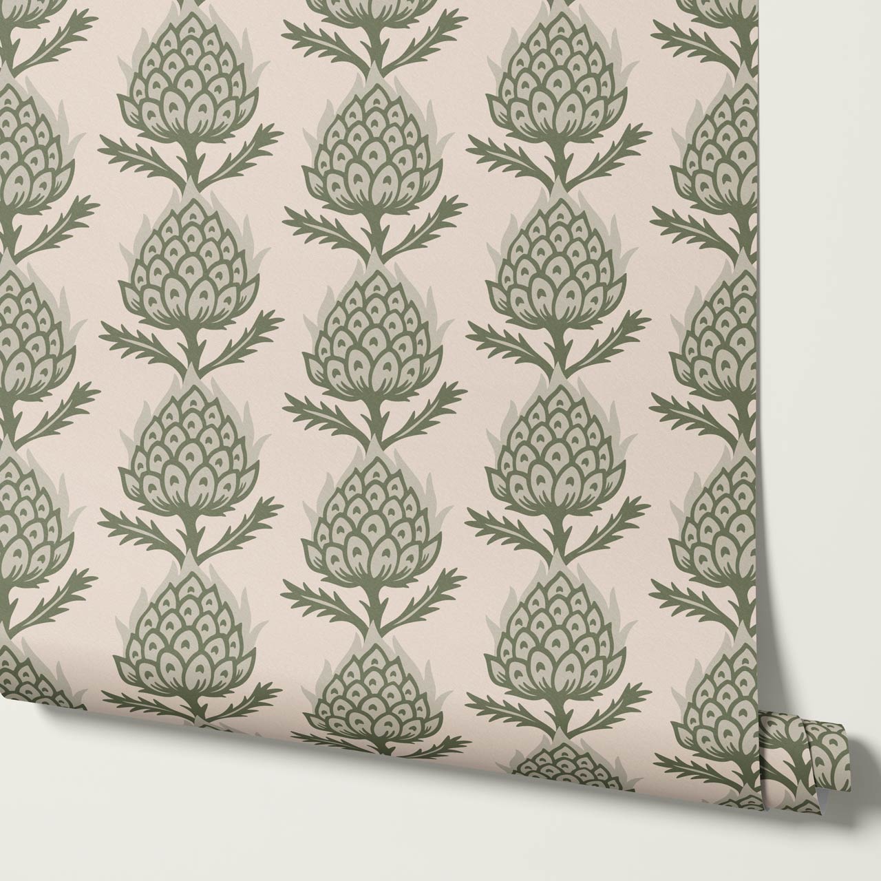 Addison Folk Thistle Woodland Beige Wallpaper