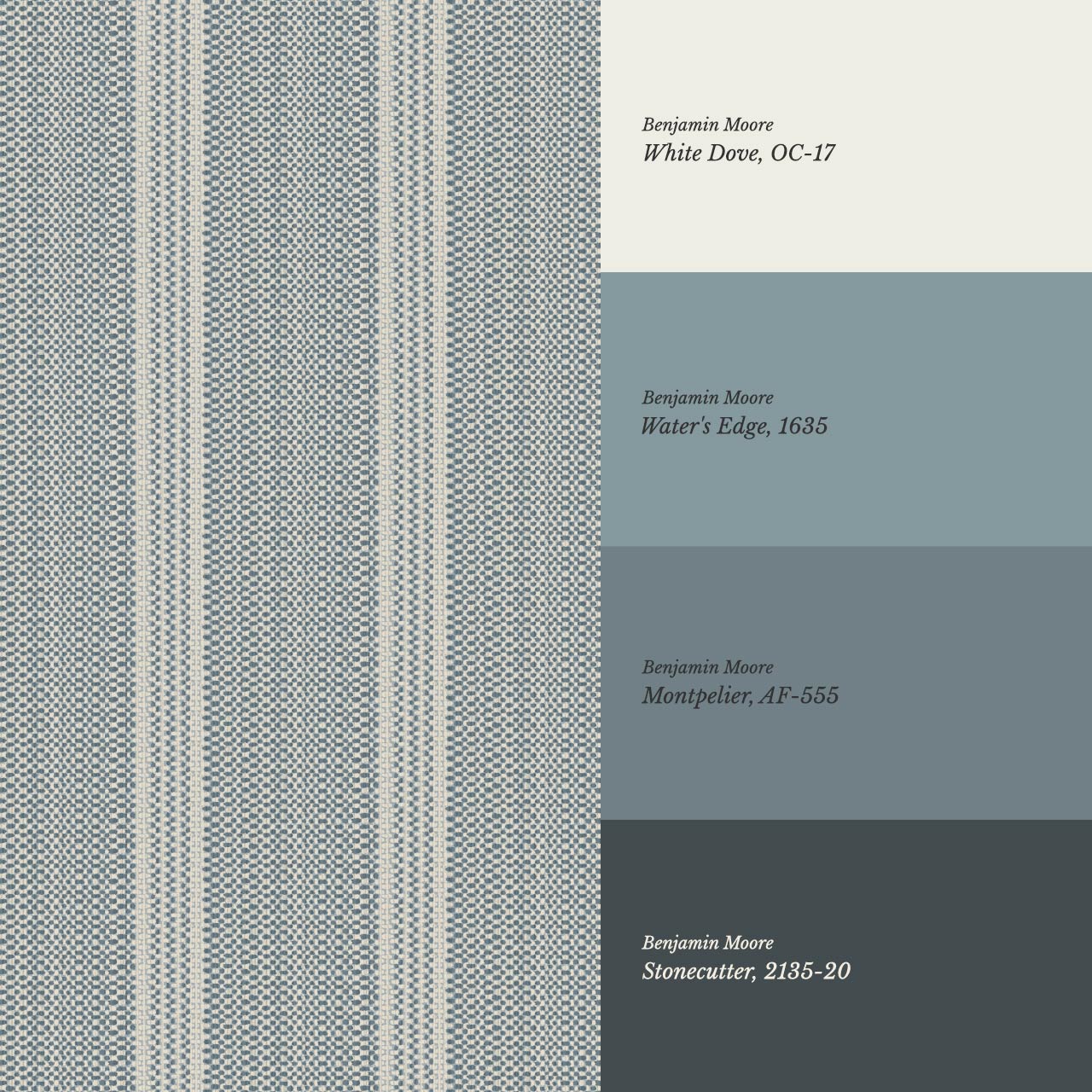 Adelheid Woven Ticking Stripes Blue Wallpaper