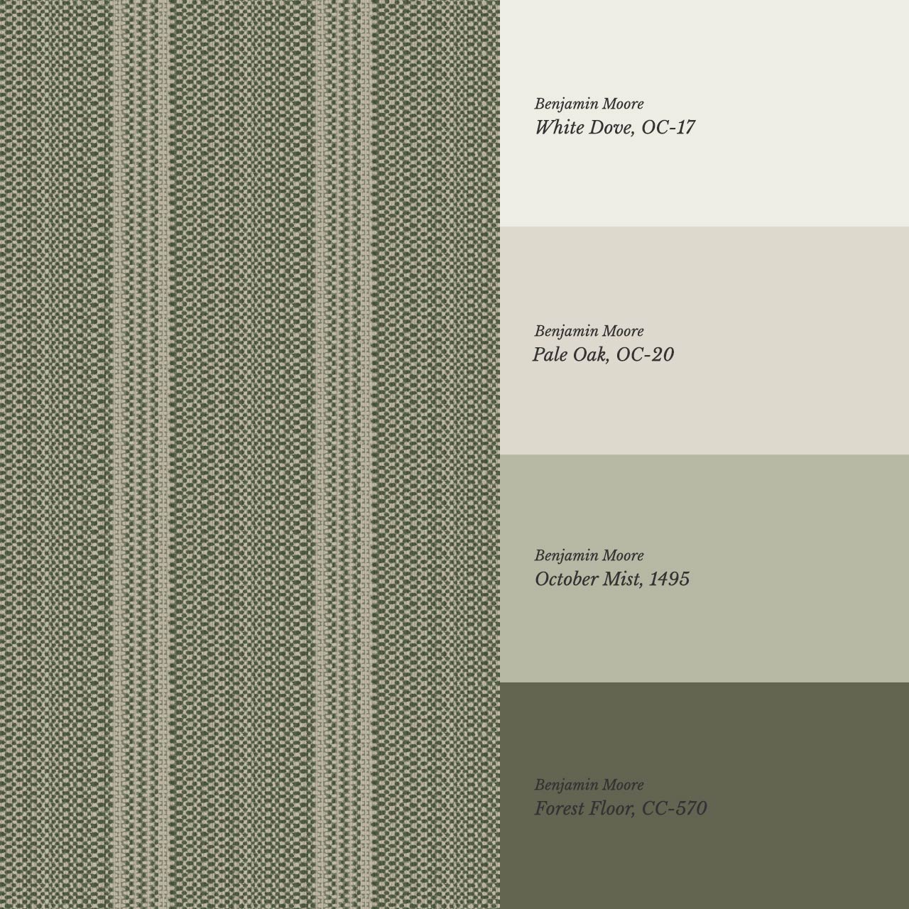 Adelheid Woven Ticking Stripes Olive Wallpaper