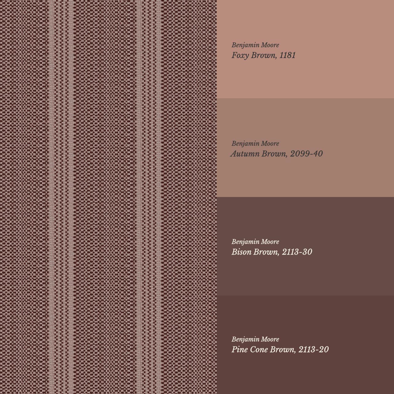 Adelheid Woven Ticking Stripes Mahogany Wallpaper