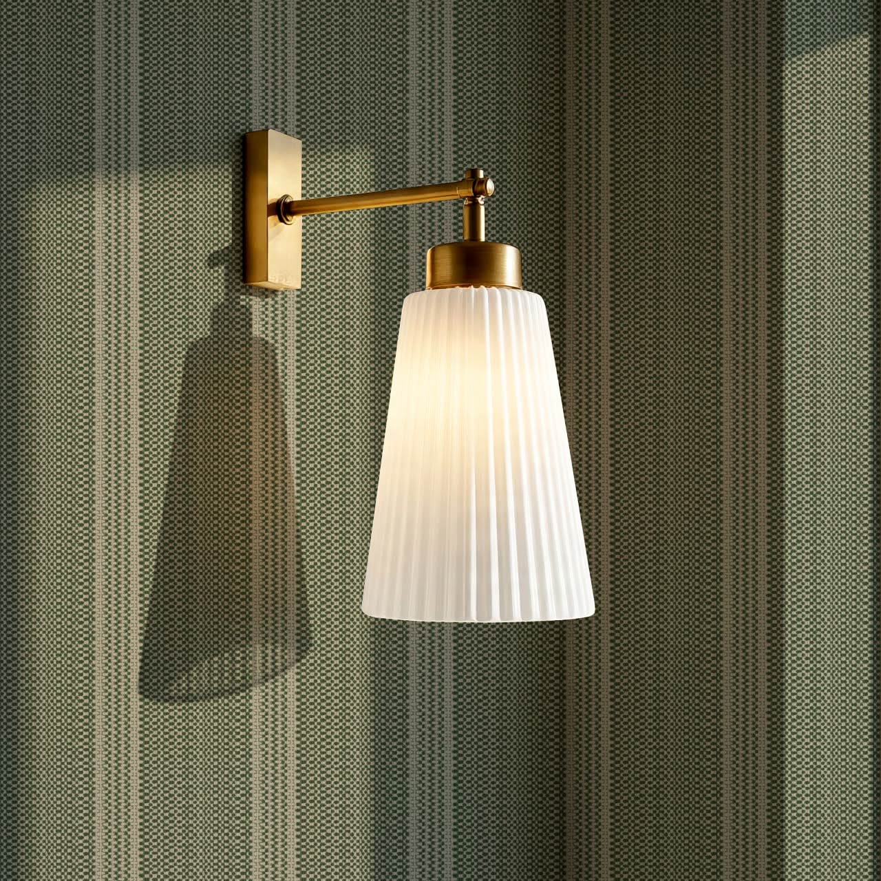 Adelheid Woven Ticking Stripes Olive Wallpaper