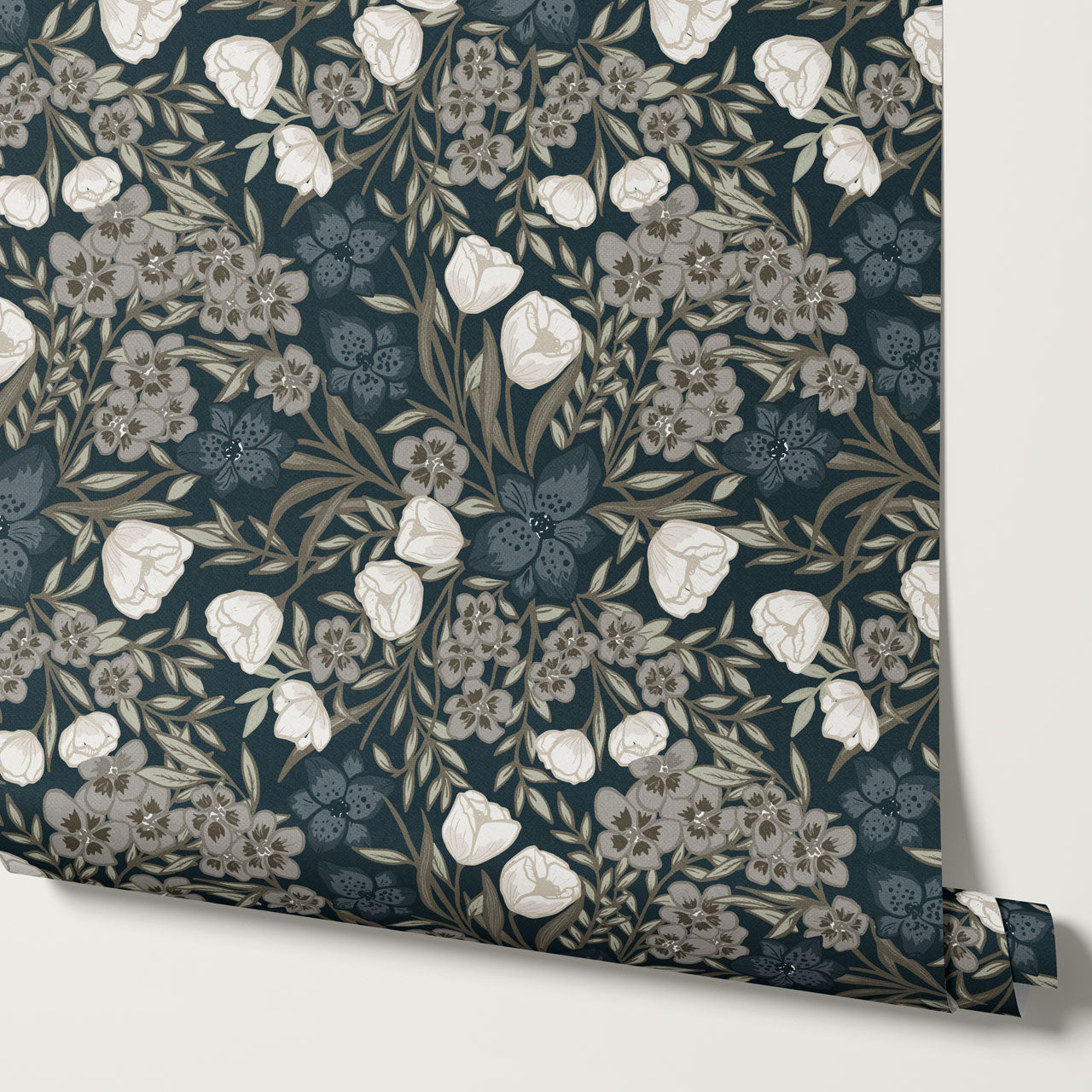 Adelie Iris Bouquet Neutral Wallpaper