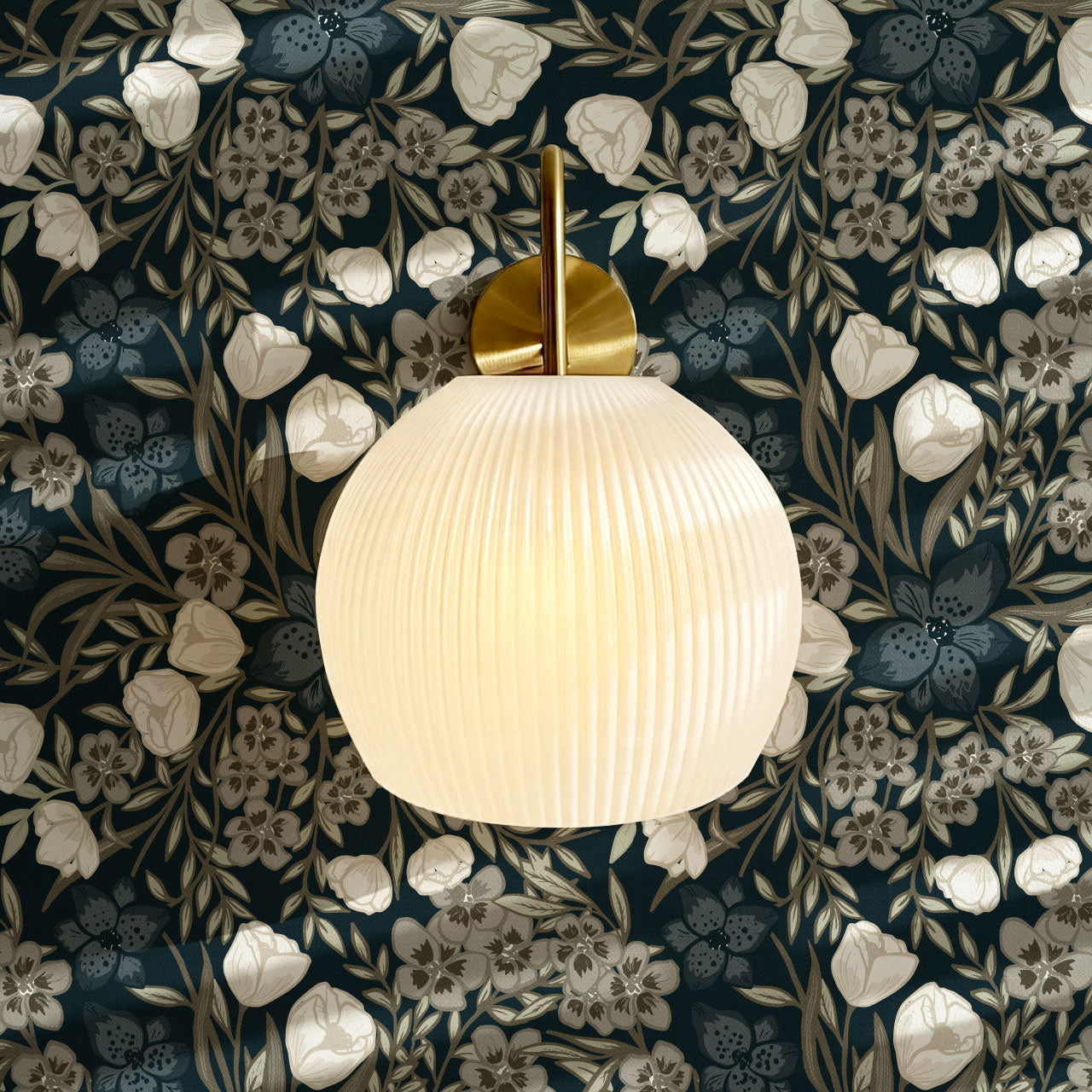 Adelie Iris Bouquet Neutral Wallpaper