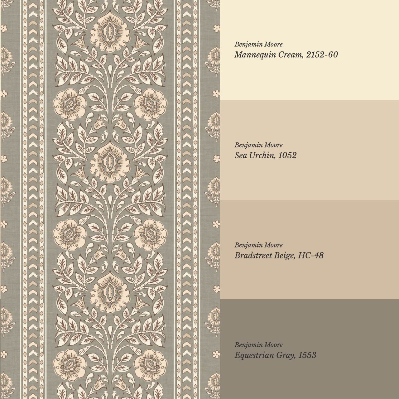 Aprajita Vertical Bloom Stone Grey Wallpaper