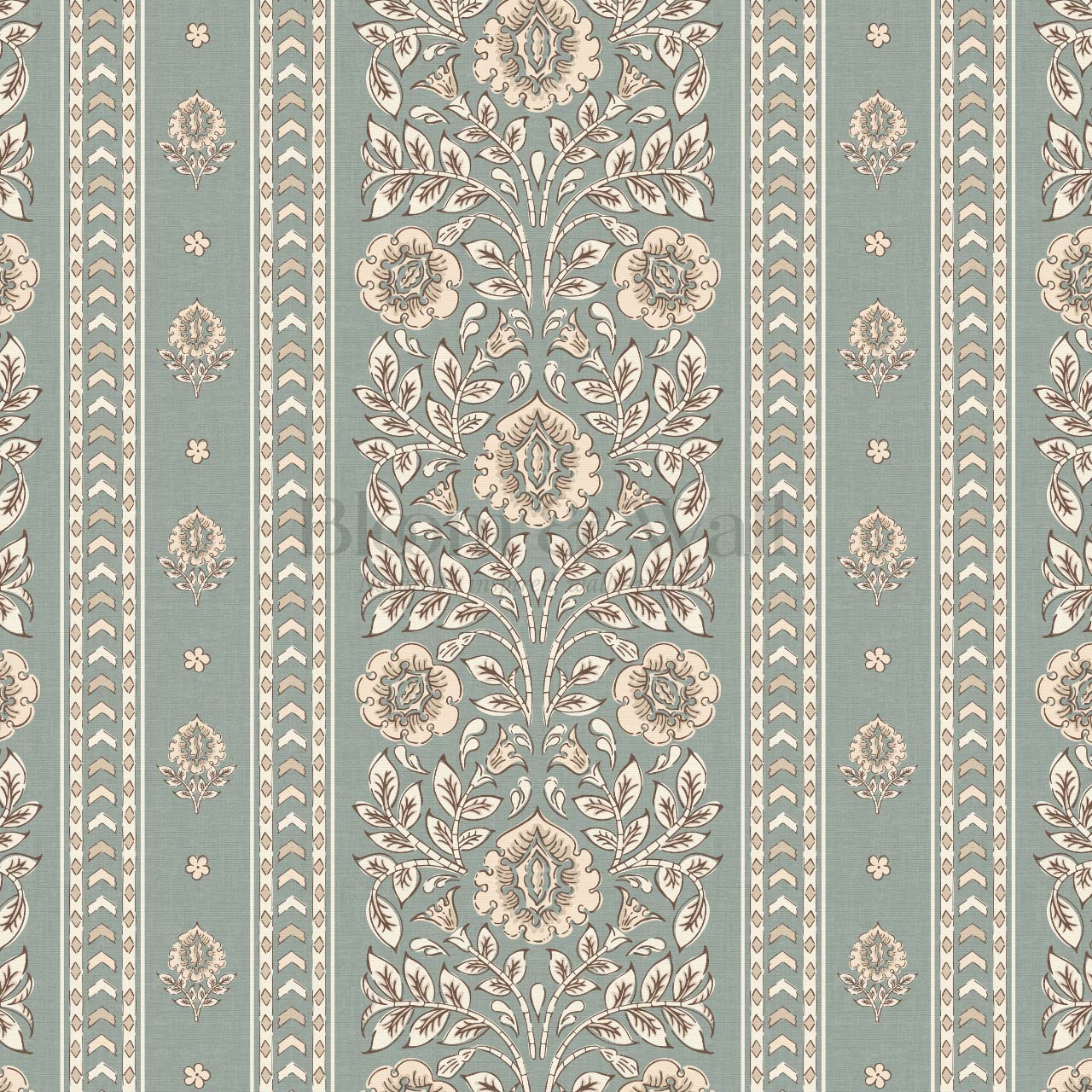 Aprajita Vertical Bloom Raindance Green Wallpaper