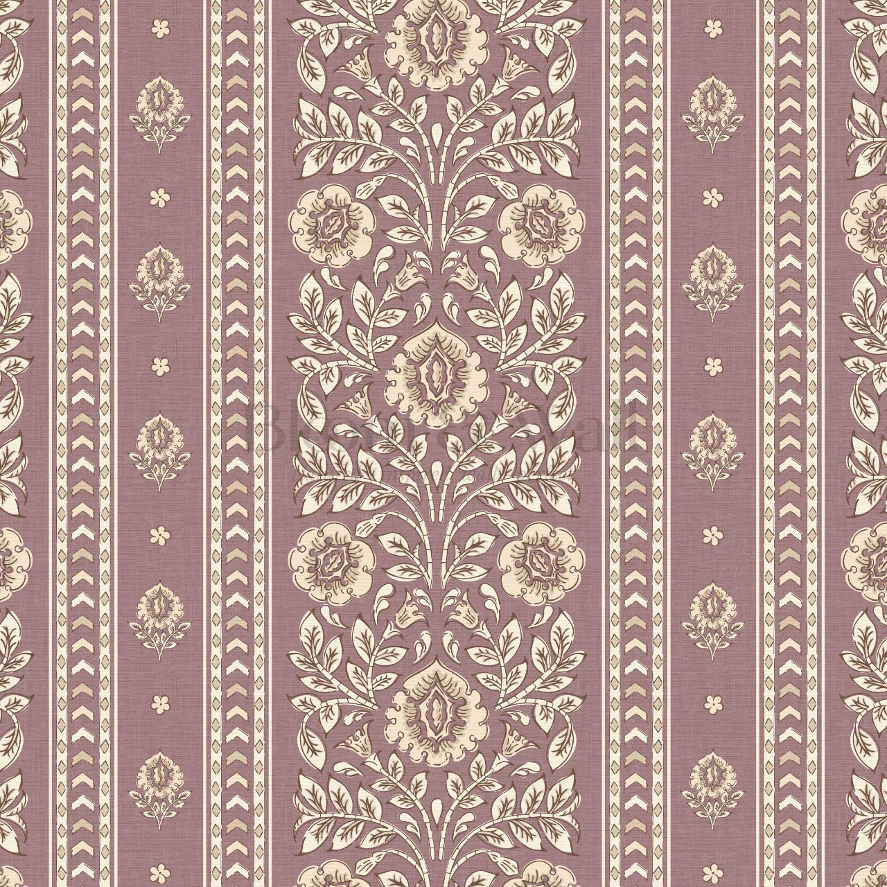 Aprajita Vertical Bloom Woodrose Mauve Wallpaper