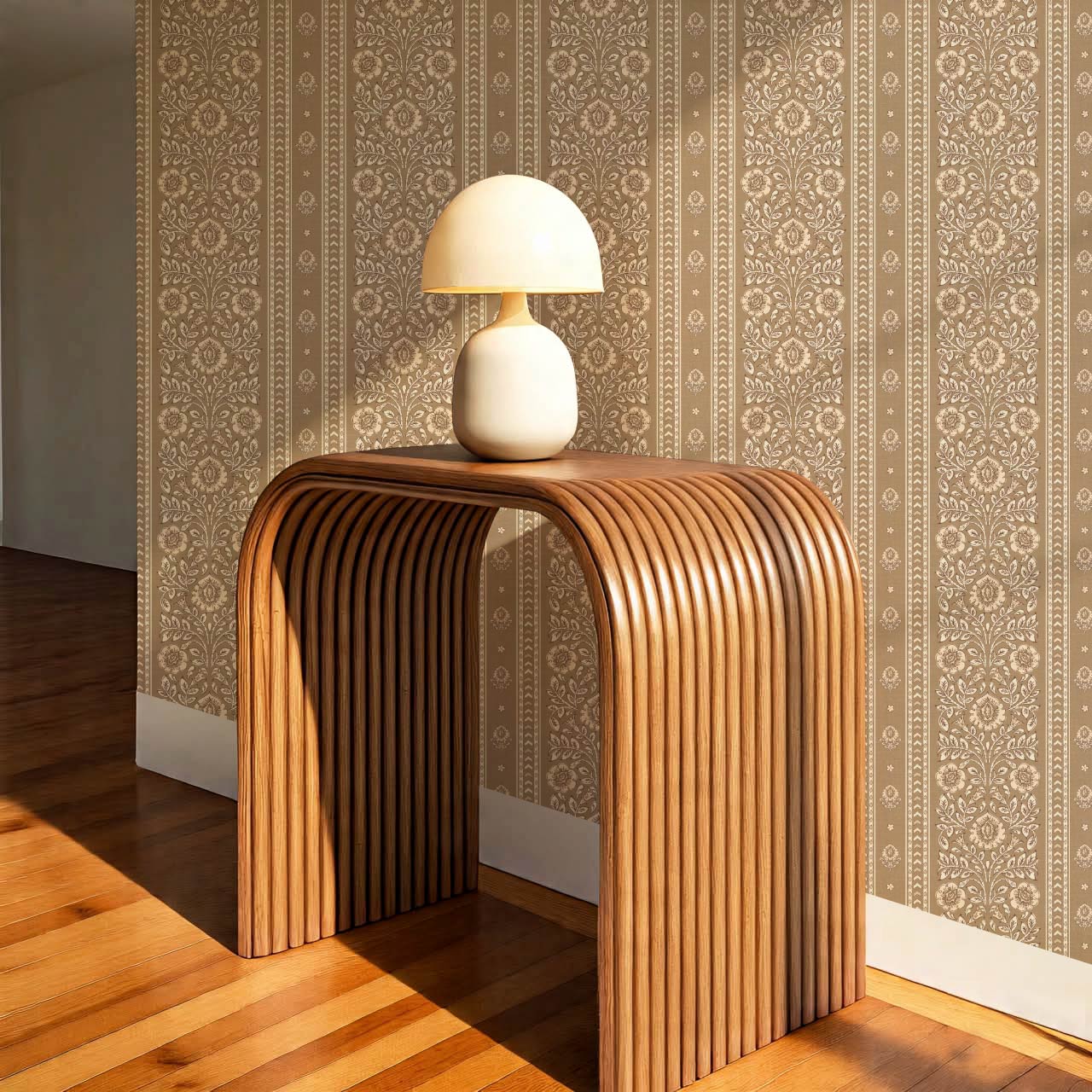 Aprajita Vertical Bloom Beige Wallpaper
