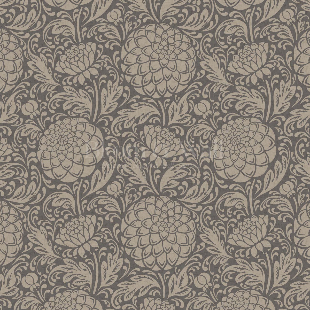 Aella Dahlia Garden Slate Grey Wallpaper