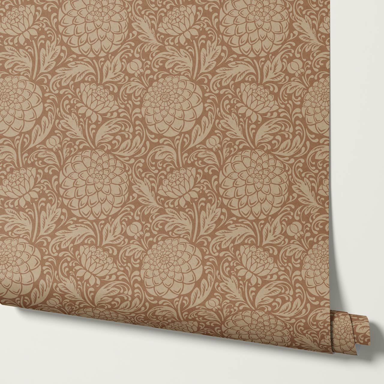 Aella Dahlia Garden Camel Wallpaper