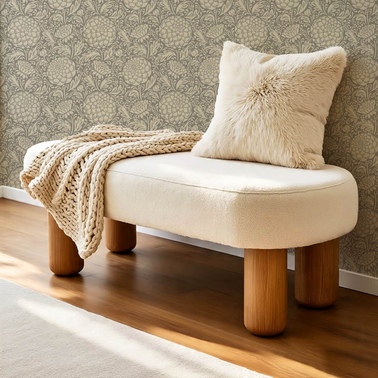Aella Dahlia Garden Antique Stone Wallpaper
