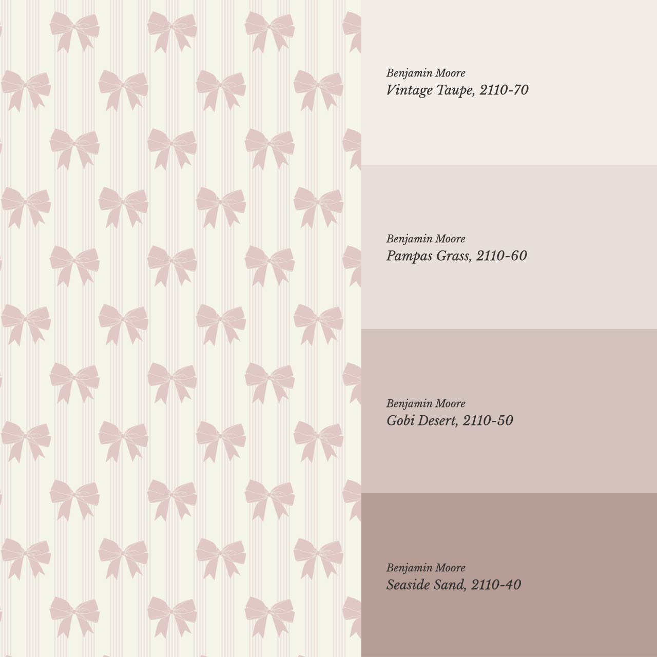 Aemili Ribbons & Bows Blush Wallpaper