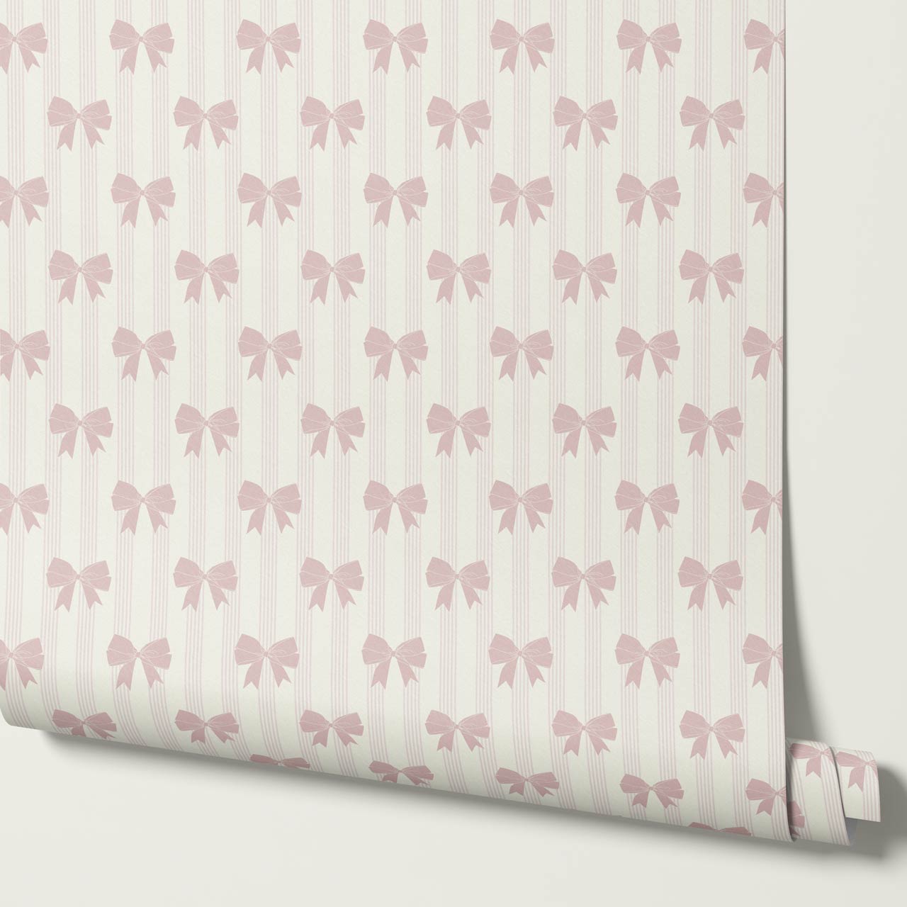 Aemili Ribbons & Bows Blush Wallpaper