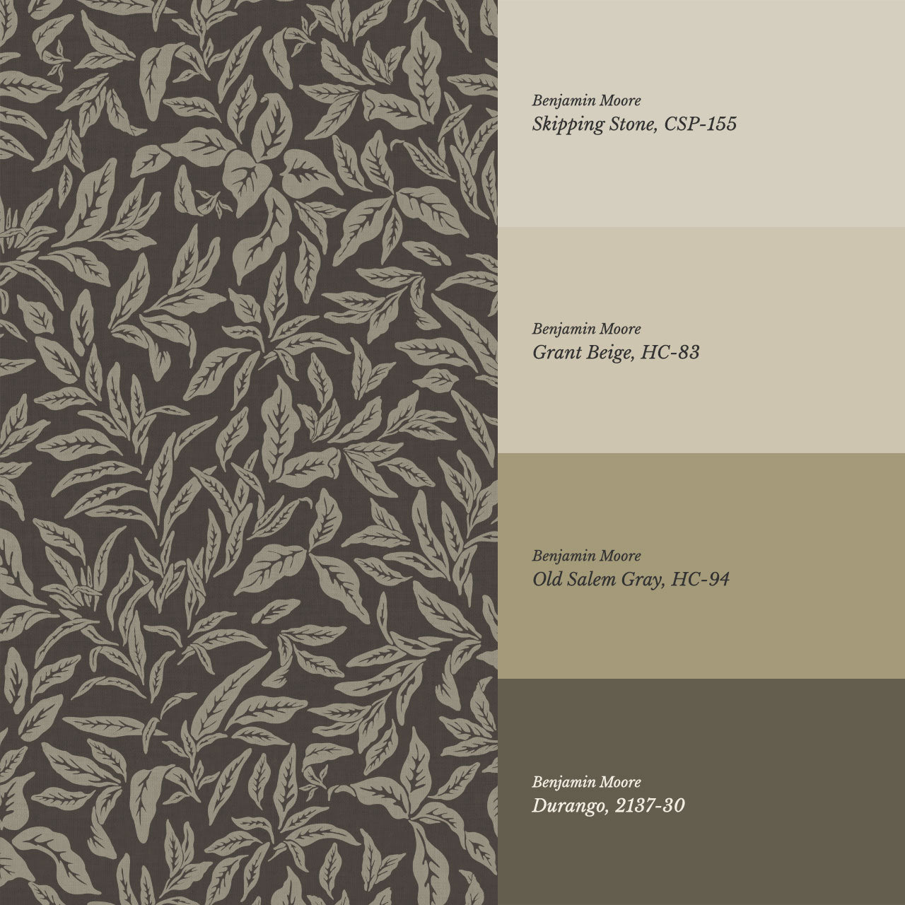 Adelaide Ash Gray Botanical Leaves Wallpaper