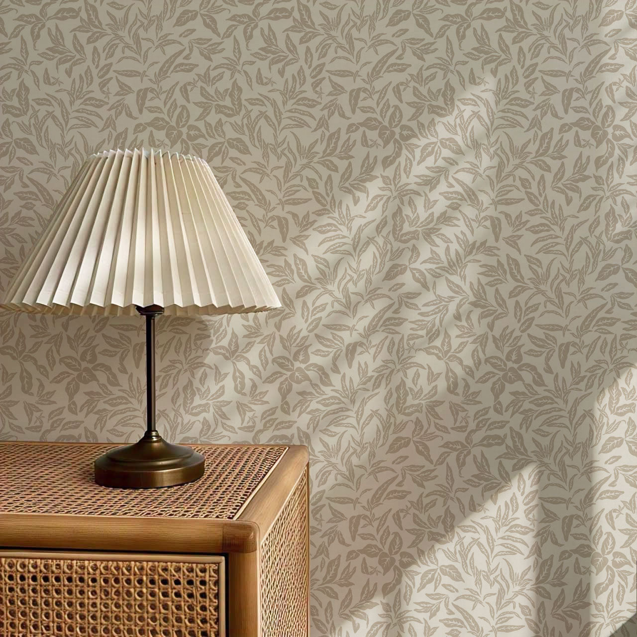 Adelaide Stone Beige Botanical Leaves Wallpaper