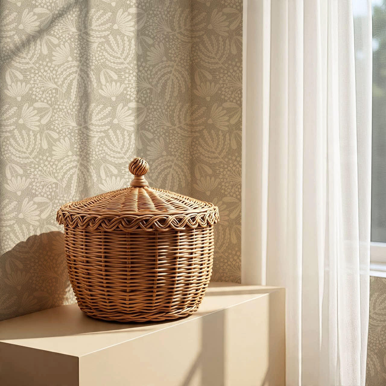 Aina Botanical Garden Taupe Wallpaper