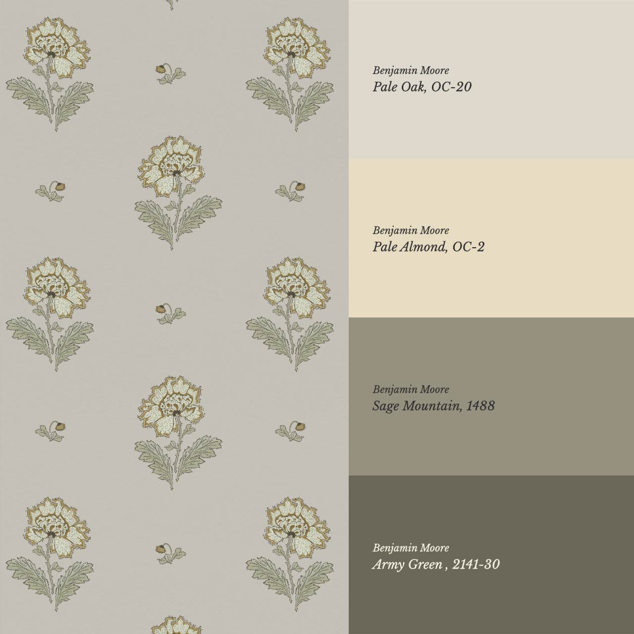 Ainara Flowers Portland Gray Wallpaper