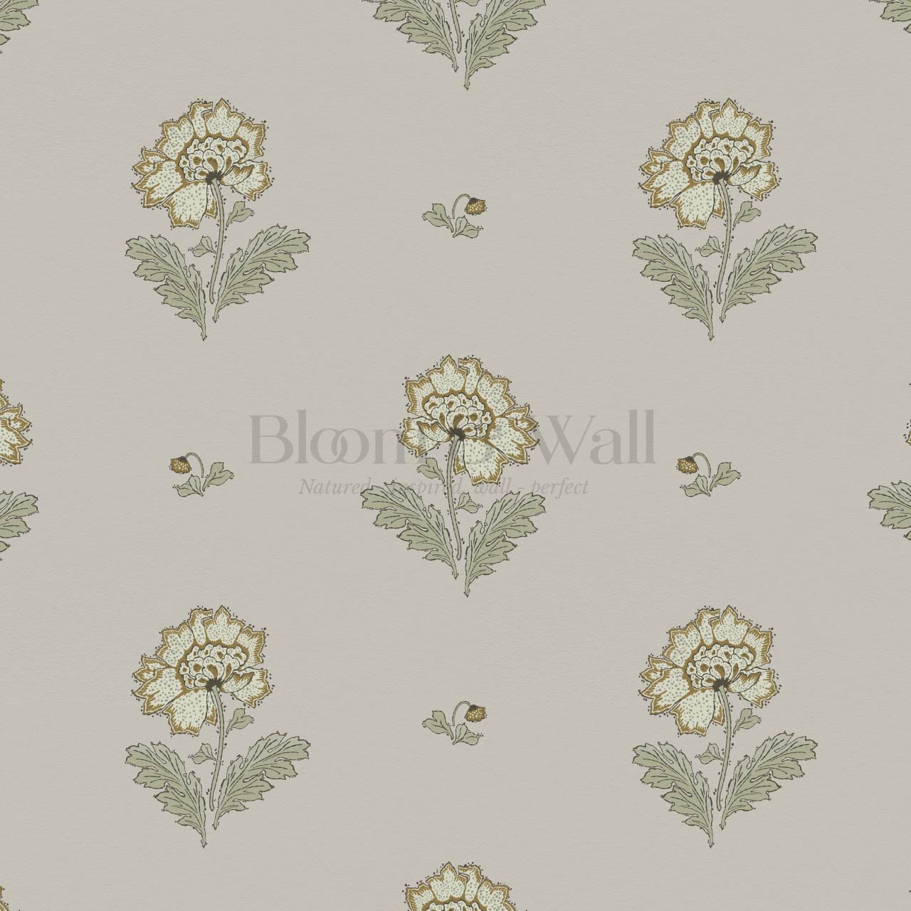 Ainara Flowers Portland Gray Wallpaper