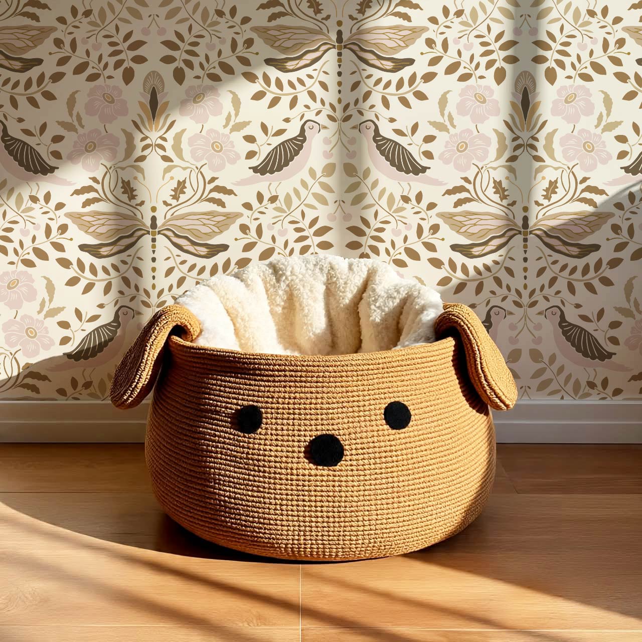 Aisha Puffins and Cherry Blush Wallpaper