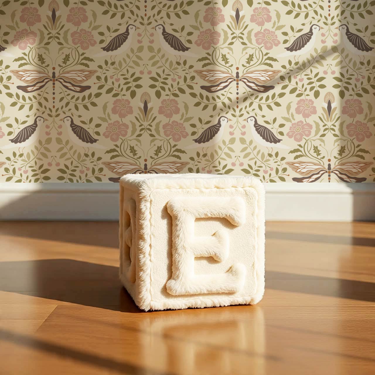 Aisha Puffins and Cherry Mauve Sage Wallpaper