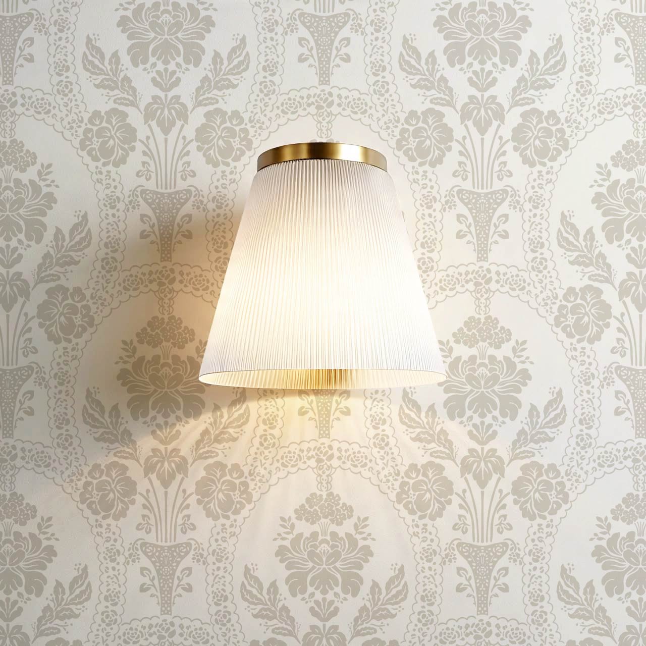 Alaia Preppy Regency Damask Cream Taupe Wallpaper