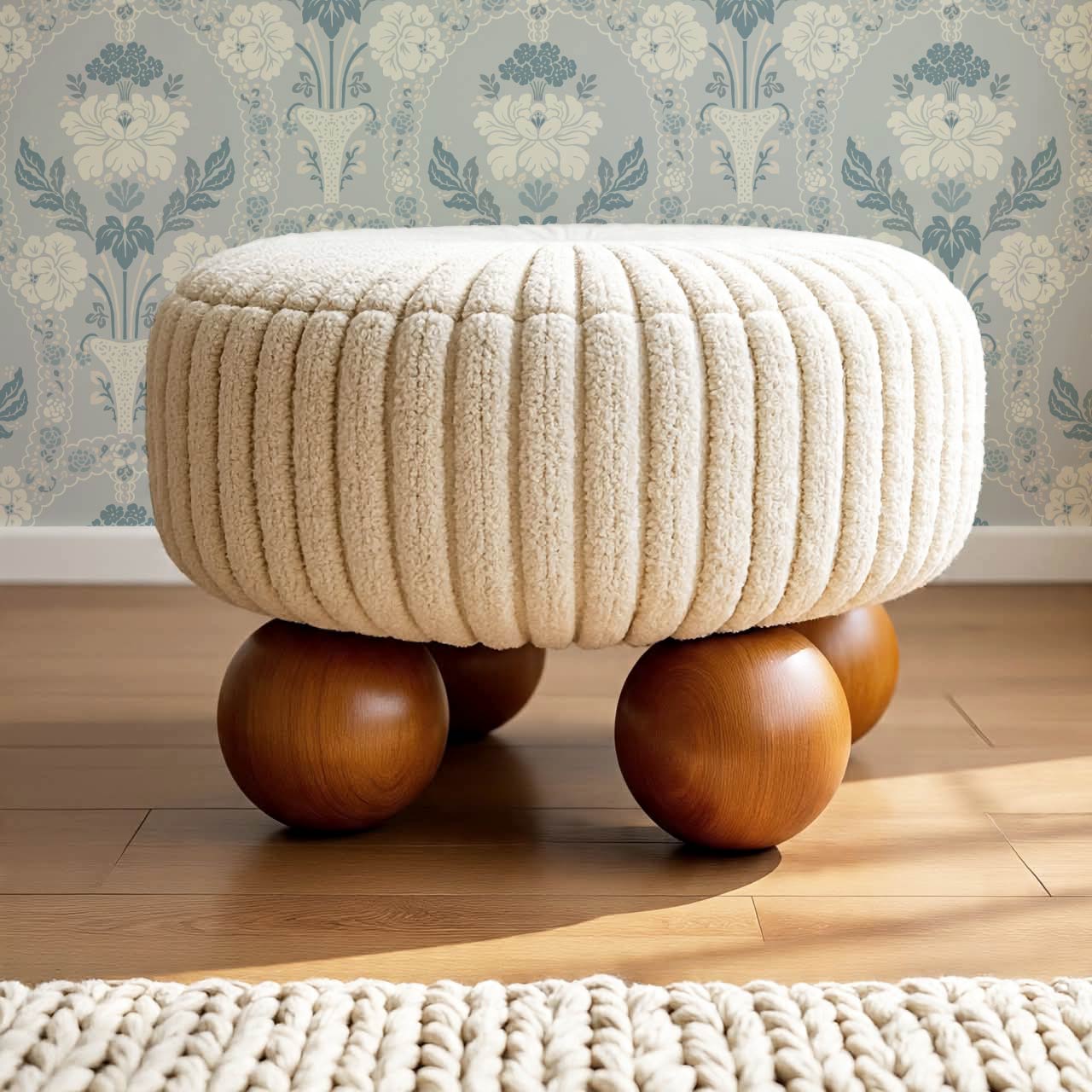 Alaia Preppy Regency Damask Sky Cream Wallpaper