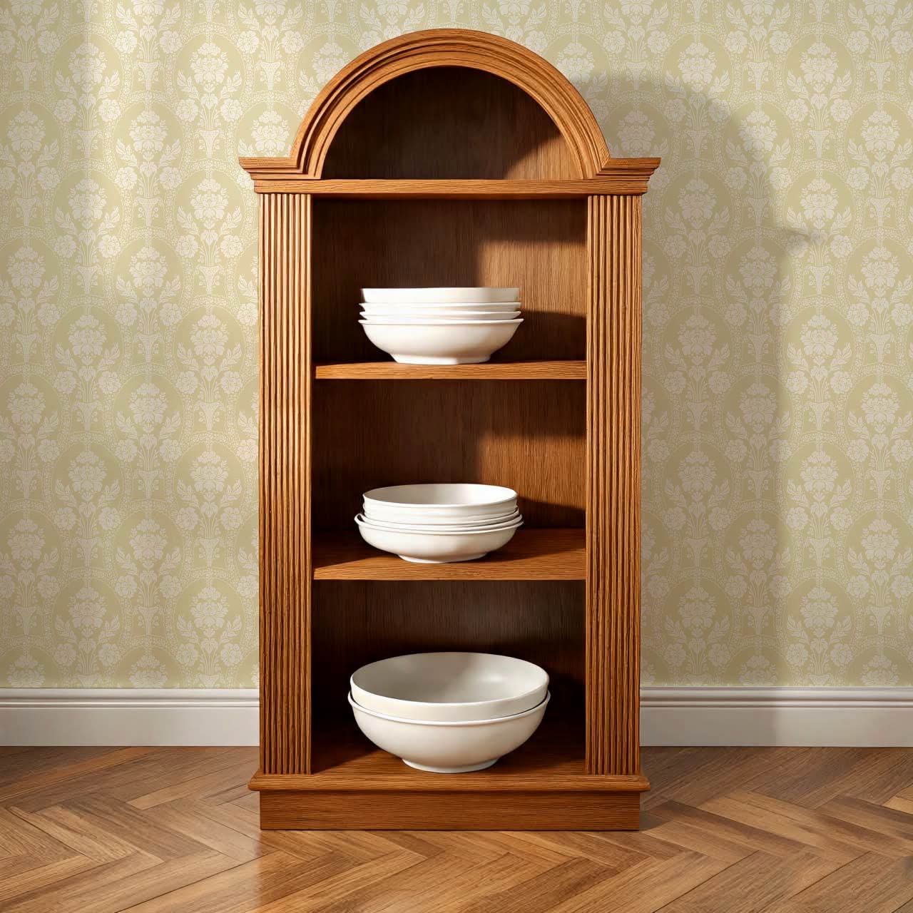 Alaia Preppy Regency Damask Almond Wallpaper