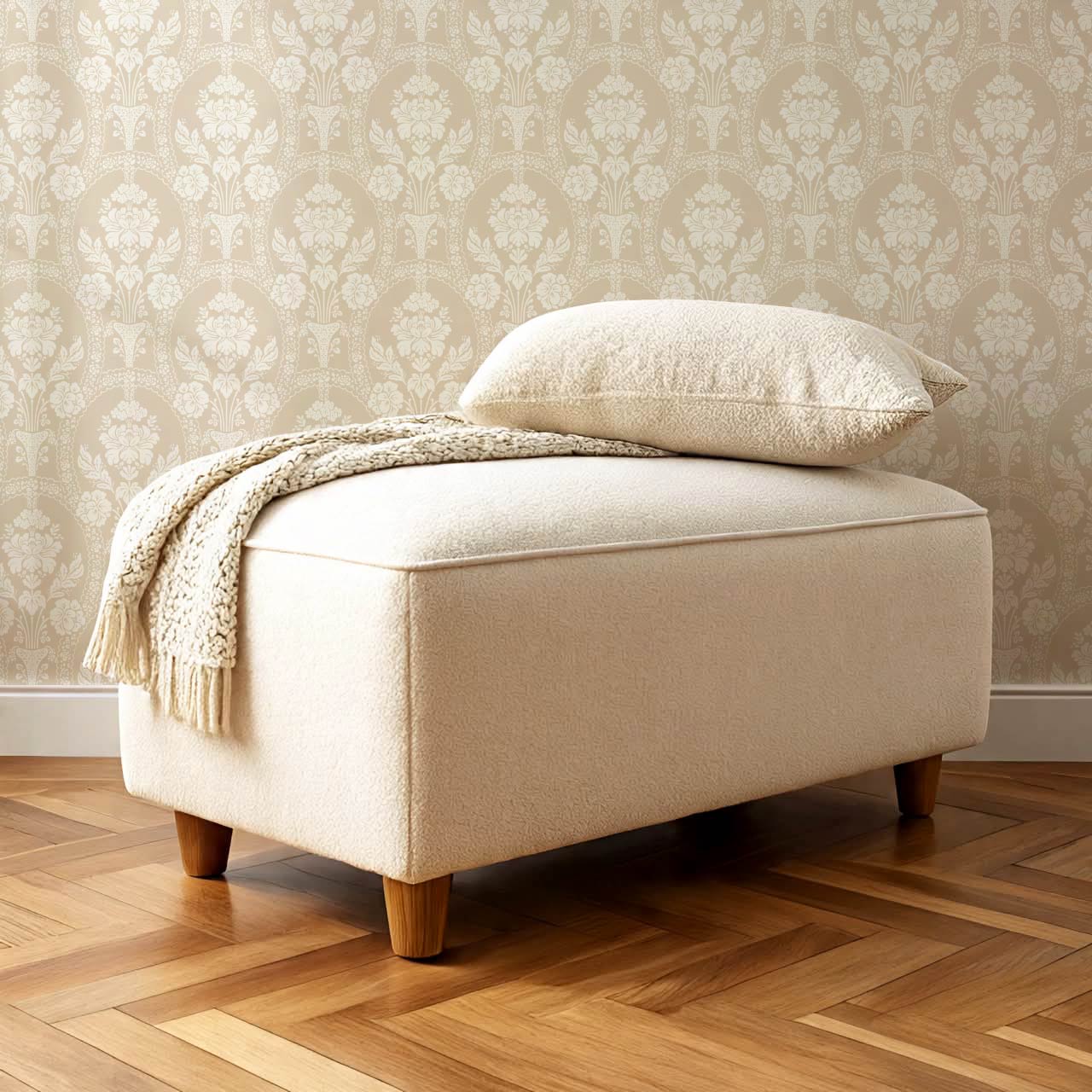 Alaia Preppy Regency Damask Neutral Beige Wallpaper