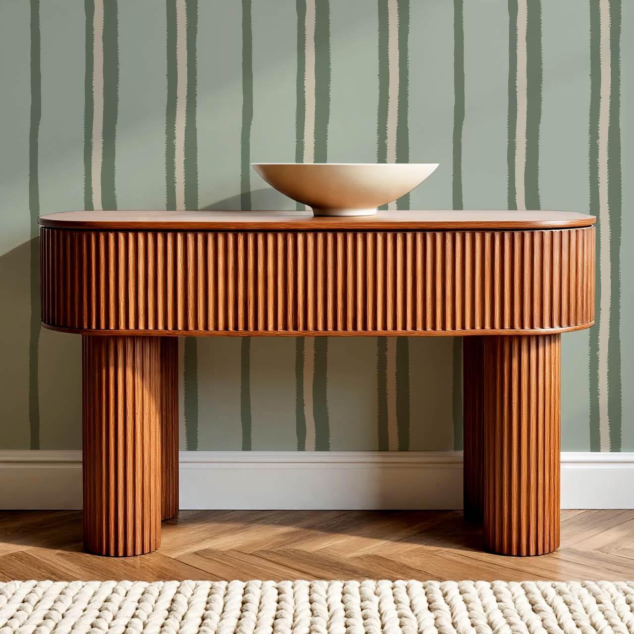 Alani Multi Stripes Sage Wallpaper