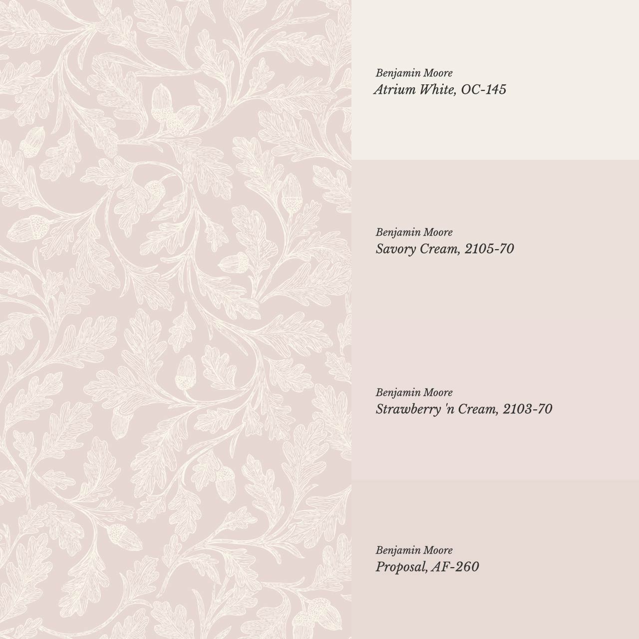 Alejandra Trailing Acorn Botanical Mauve Beige Wallpaper