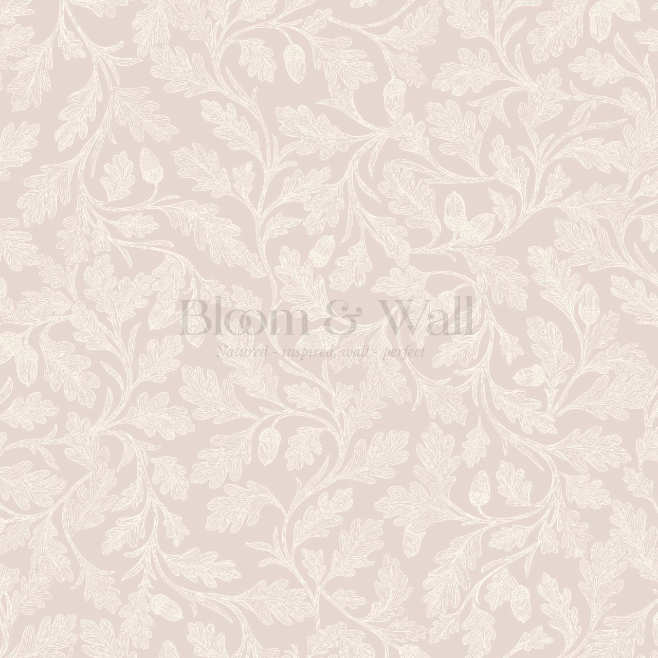 Alejandra Trailing Acorn Botanical Mauve Beige Wallpaper