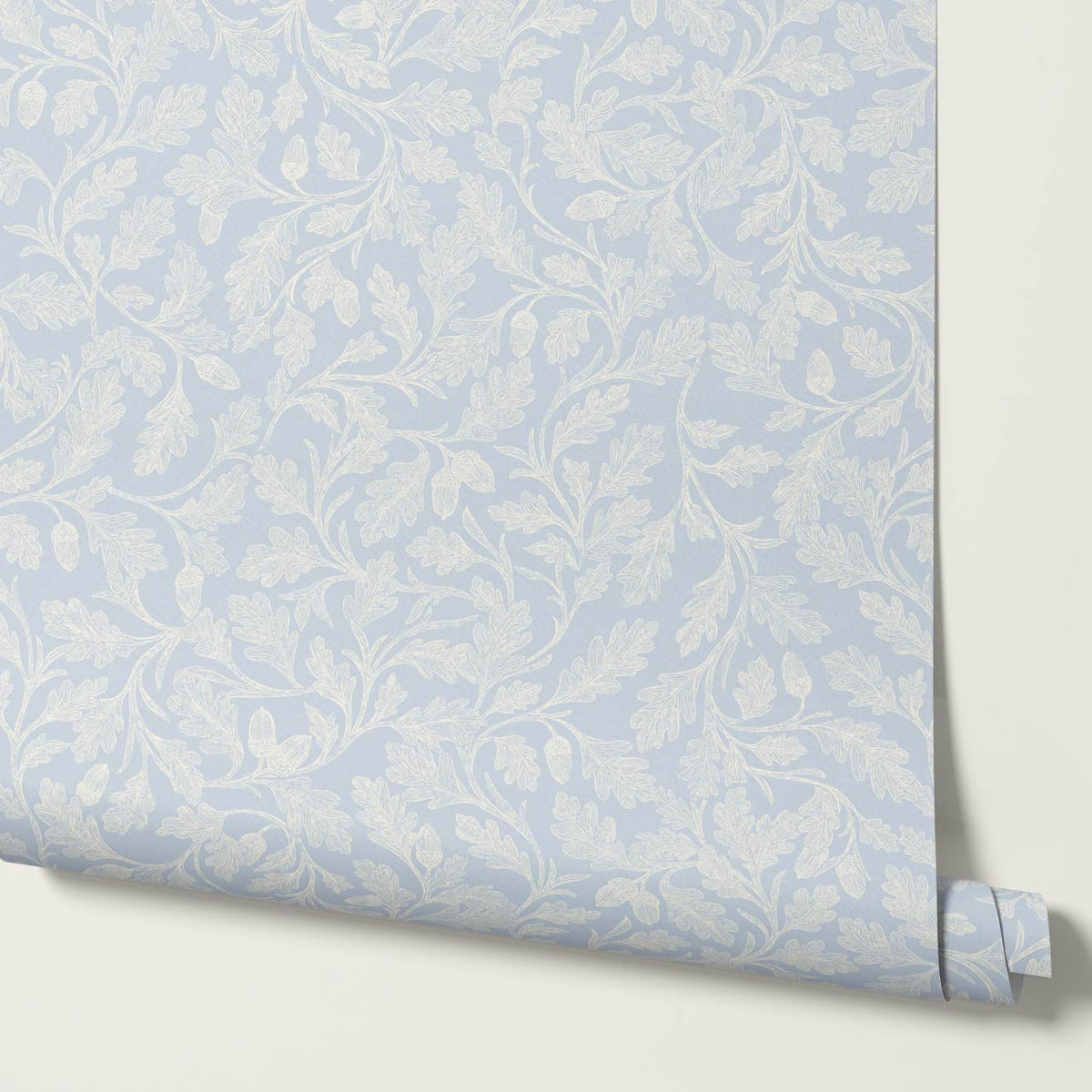 Alejandra Trailing Acorn Botanical Sky Cream Wallpaper