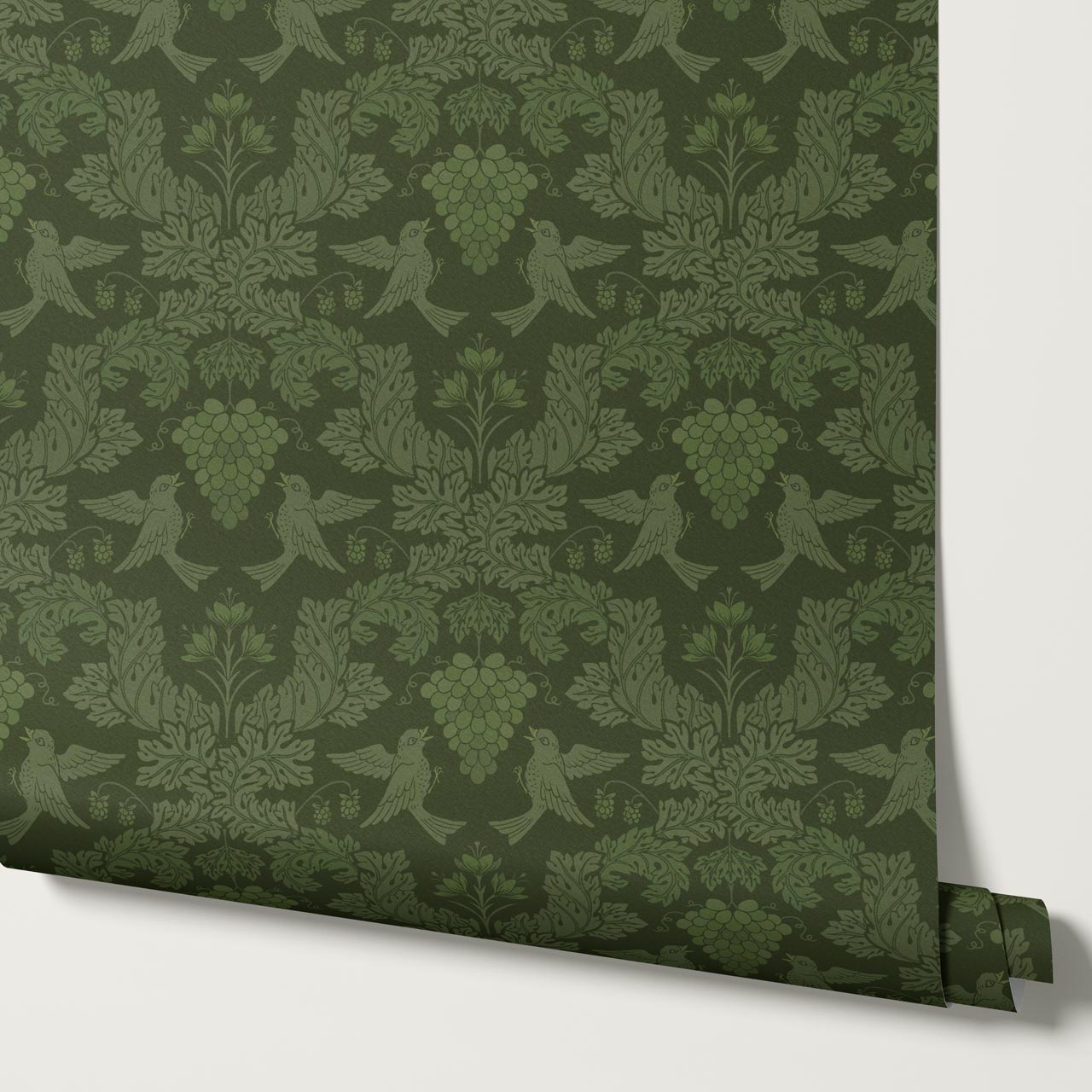 Alessandra Grape Damask Forest Wallpaper