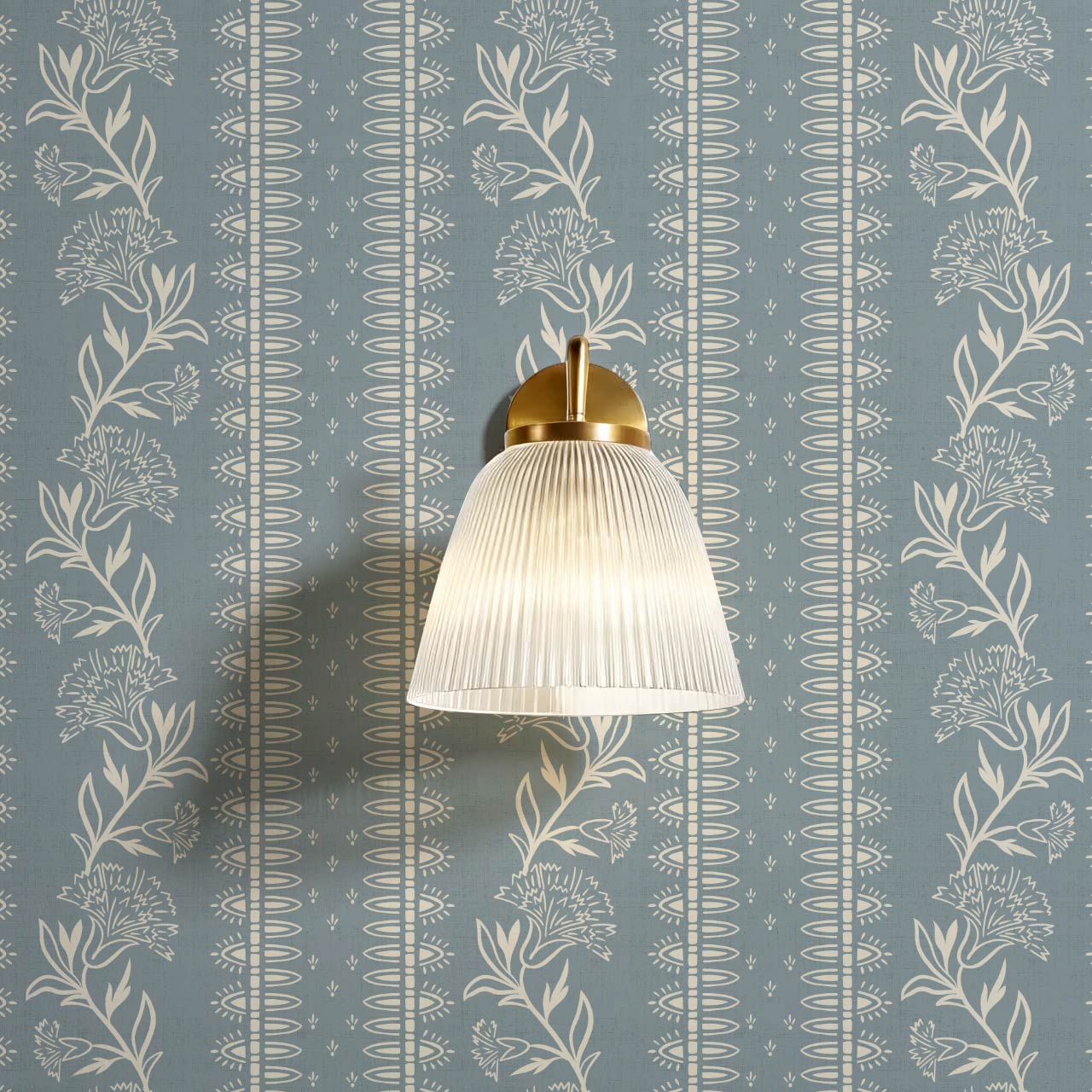 Aletta Trailing Carnations French Blue Wallpaper