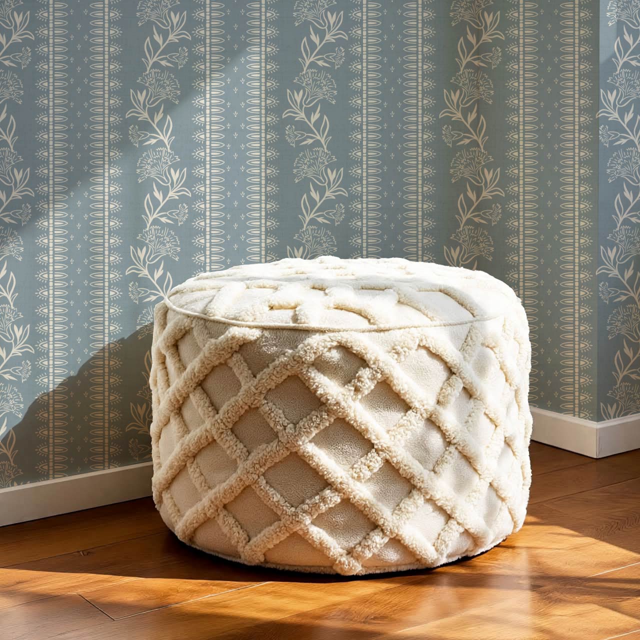 Aletta Trailing Carnations French Blue Wallpaper