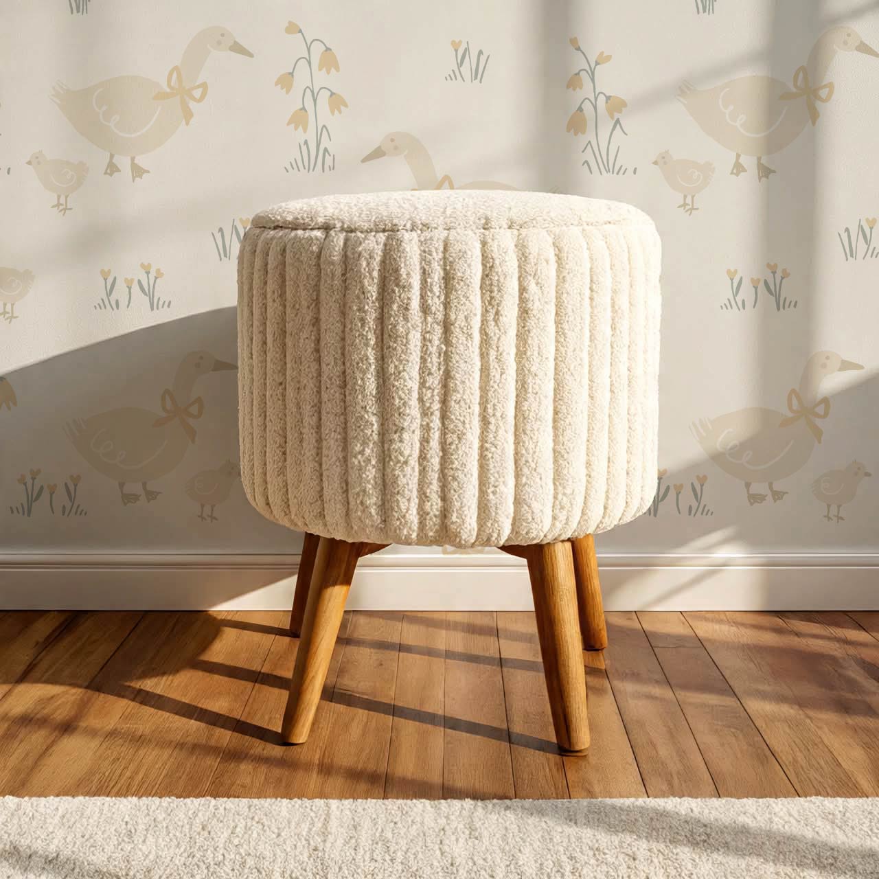 Alexandrine Duck Spring Meadows Beige Wallpaper