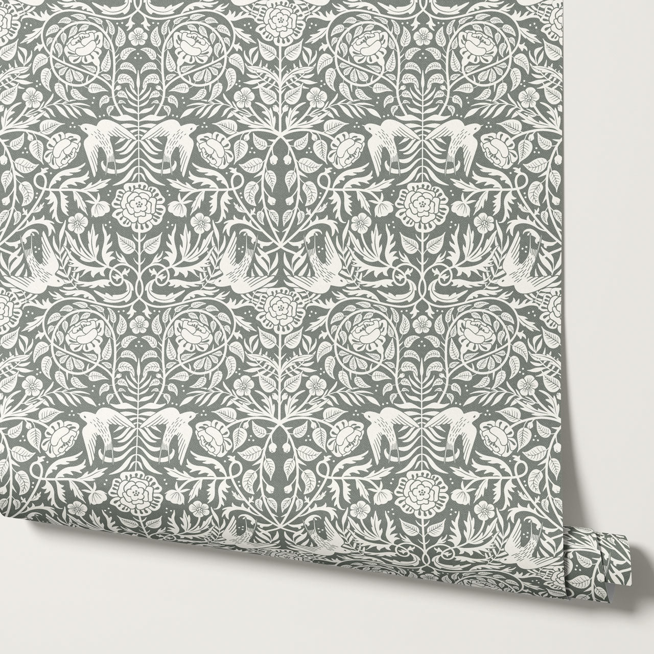 Alida Swallows & Roses Forest Wallpaper