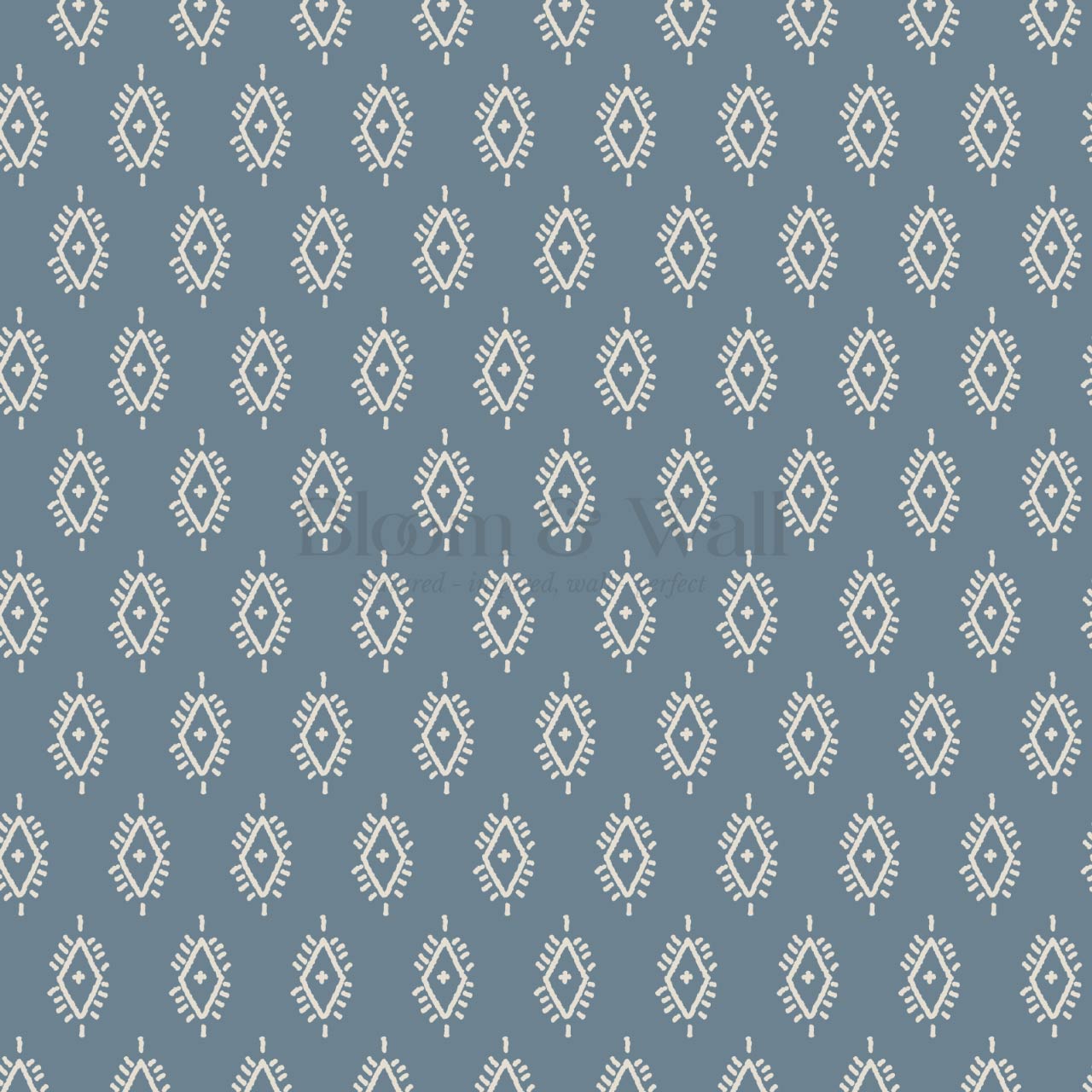 Allison Boho Diamond Denim Wallpaper